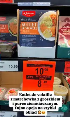 ALDI Kotlet de volaille z marchewką z groszkiem i puree ziemniaczanym U Jędrusia oferta