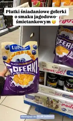 ALDI Płatki śniadaniowe Lubella Goferki o smaku jagodowo-śmietankowym oferta