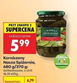 Biedronka Korniszony Nasza Spiżarnia, 680 g/370 g oferta