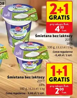 Intermarche Śmietana bez laktozy ZOTT oferta