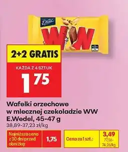 Biedronka Wafelki orzechowe w mlecznej czekoladzie WW E.Wedel, 45-47 g oferta