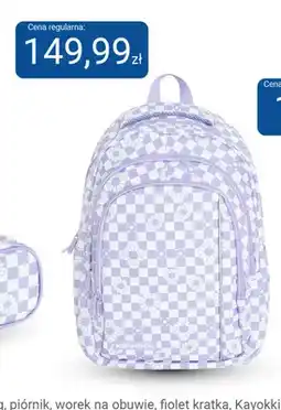 Smyk Plecak trzykomorowy Kayokki fiolet kratka oferta
