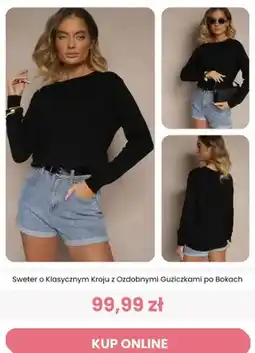 Renee Sweter o klasycznym kroju z ozdobnymi guziczkami po bokach Renee oferta