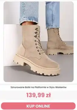 Renee Botki damskie sznurowane na platformie w stylu workerów Renee oferta
