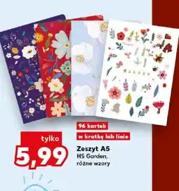 Kaufland Zeszyt A5 96 kartek w linie HS Garden oferta