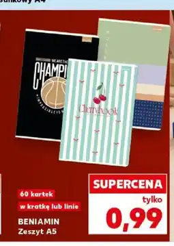 Kaufland Zeszyt A5 Beniamin w kratkę 60 kartek oferta
