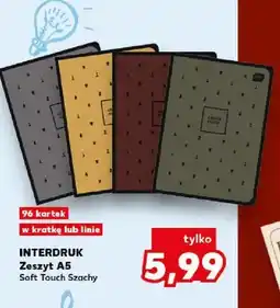 Kaufland Zeszyt A5 96 kartek w kratkę Soft Touch Szachy Interdruk oferta