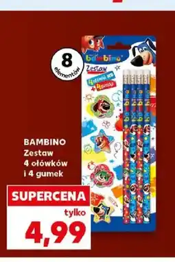 Kaufland Zestaw 4 ołówków i 4 gumek Bambino oferta