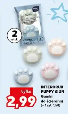 Kaufland Gumki do ścierania Interdruk Puppy Sign 2-pak oferta