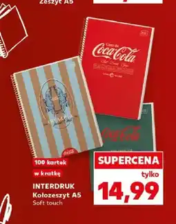 Kaufland Kołozeszyt A5 Interdruk Coca-Cola Soft touch 100 kartek oferta