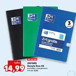 Kaufland Zeszyty Esse A5 w kratkę z marginesem Oxford oferta
