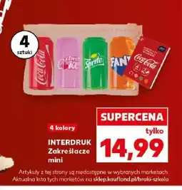 Kaufland Zakreślacze mini Interdruk Coca-Cola 4-pak oferta