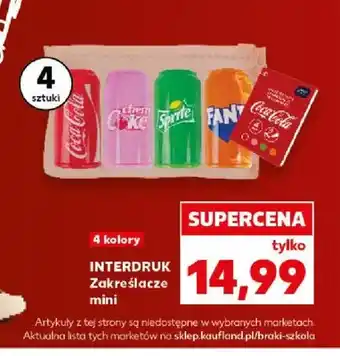 Kaufland Zakreślacze mini Interdruk Coca-Cola 4-pak oferta