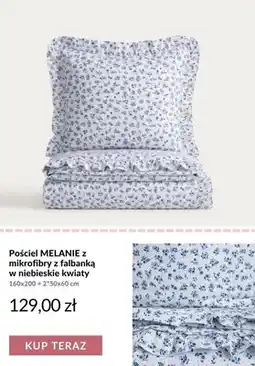 Homla Pościel Melanie z mikrofibry z falbanką w niebieskie kwiaty oferta