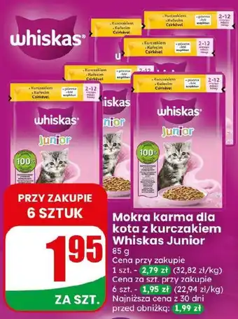 Dino Mokra karma dla kota z kurczakiem Whiskas Junior oferta