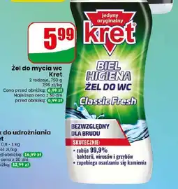 Dino Żel do mycia wc Kret Biel Higiena Classic Fresh oferta