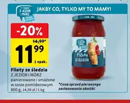 Intermarche Filety ze śledzia panierowane i smażone w sosie pomidorowym Z Jezior i Mórz oferta