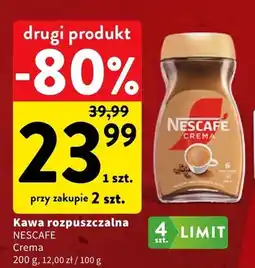 Intermarche Kawa rozpuszczalna Nescafe Crema oferta