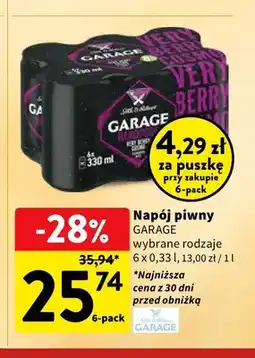 Intermarche Napój piwny Garage wybrane rodzaje 6-pak oferta