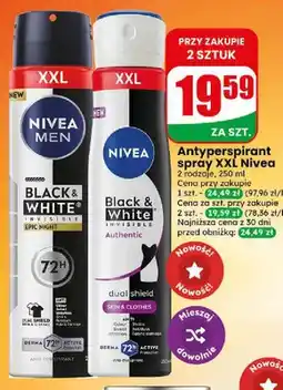 Dino Antyperspirant spray XXL Nivea Men Black & White Invisible Epic Night oferta