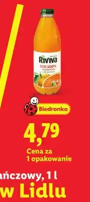 Lidl Sok 100% pomarańcza Riviva oferta