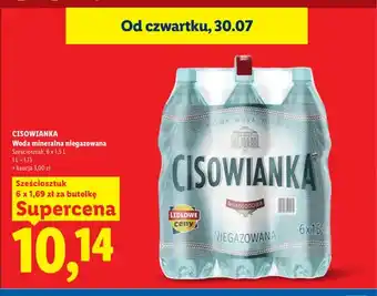 Lidl Woda mineralna niegazowana Cisowianka 6-pak oferta