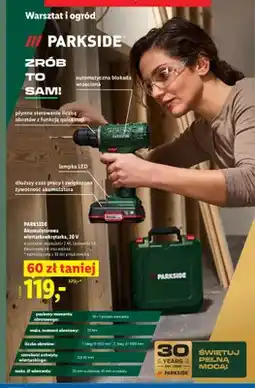 Lidl Akumulatorowa wiertarkowkrętarka Parkside oferta