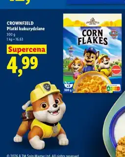 Lidl Płatki kukurydziane Crownfield oferta