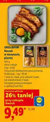 Lidl Boczek w marynacie klasyczny plastry Grill & Fun oferta