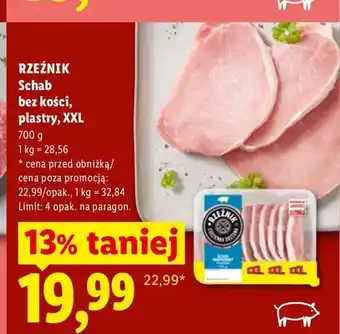 Lidl Schab bez kości plastry XXL Rzeźnik oferta