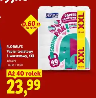 Lidl Papier toaletowy Floralys 3-warstwowy XXL oferta
