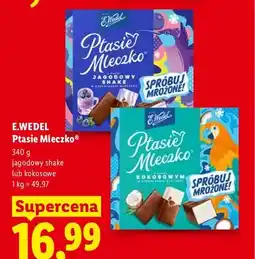 Lidl Ptasie Mleczko jagodowy shake E.Wedel oferta