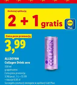 Lidl Collagen Drink zero grapefruitini Alldeynn oferta