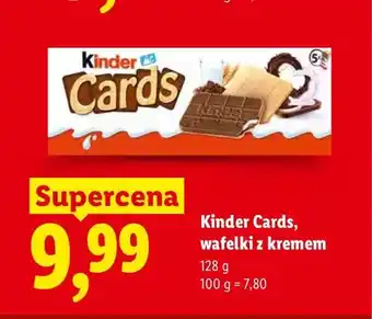 Lidl Wafelki z kremem Kinder Cards oferta