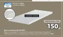 JYSK Materac piankowy BILLEFJORD oferta