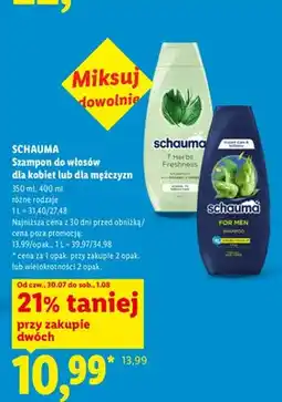 Lidl Szampon do włosów dla kobiet Schauma 7 Herbs Freshness oferta