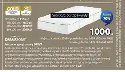 JYSK Materac sprężynowy DREAMZONE DRIVA 80x200 cm oferta
