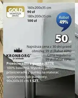 JYSK Prześcieradło z gumką Kronborg Jette 90x200x35 cm oferta