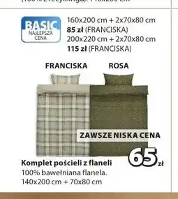 JYSK Komplet pościeli z flaneli FRANCISKA 140x200 cm oferta