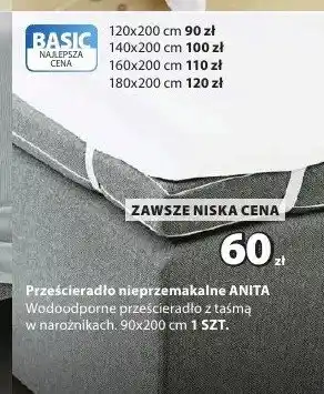 JYSK Prześcieradło nieprzemakalne ANITA 90x200 cm oferta