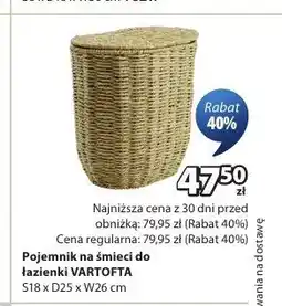 JYSK Pojemnik na śmieci do łazienki Vartofta oferta