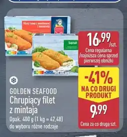 ALDI Chrupiący filet z mintaja Golden Seafood z pomidorami i mozzarellą oferta