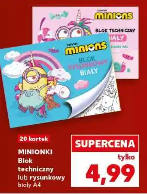 Kaufland MINIONKI Blok techniczny lub rysunkowy biały A4 oferta