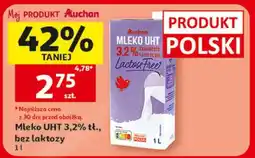 Auchan Mleko UHT 3,2% tł., bez laktozy oferta