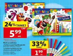 Auchan Blok rysunkowy z kolorowymi kartkami A4 oferta