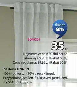 JYSK Zasłona UNNEN oferta