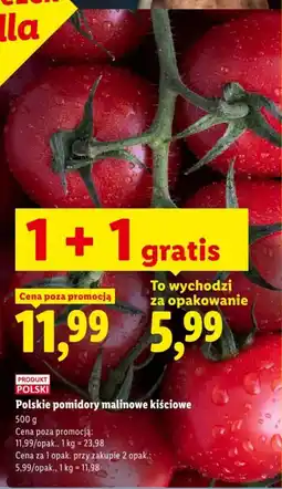 Lidl Polskie pomidory malinowe kiściowe oferta