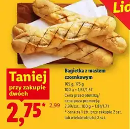 Lidl Bagietka z masłem czosnkowym oferta