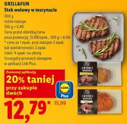 Lidl Stek wołowy w marynacie oferta