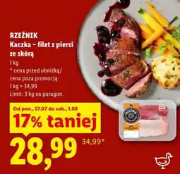 Lidl RZEŹNIK Kaczka - filet z piersi ze skórą oferta